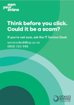 Think before you click poster visual