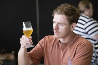 Junior Judge Dan Thomas evaluates an entry