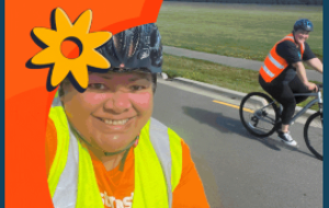 Two ladies with bike