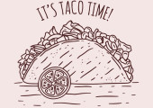 hand drawn taco outline illustration 23 2150790712